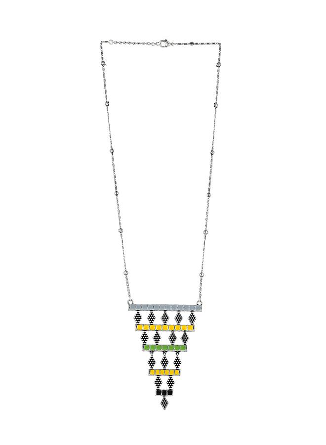 Folklore Layered Enamelled Drop Necklace : 8905124477498