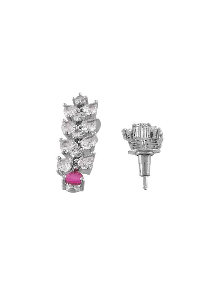 Sparkling Elegance Red And White Cz Jewellery Set : 8905124498929