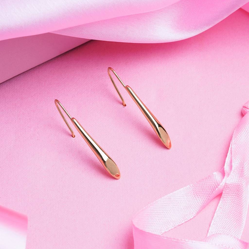 Estele Gold Plated Wand Drop Earrings : 308702ER