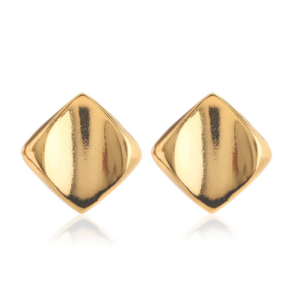 Estele Gold Plated Diamond Designer Stud Earrings For Women : 672707ER