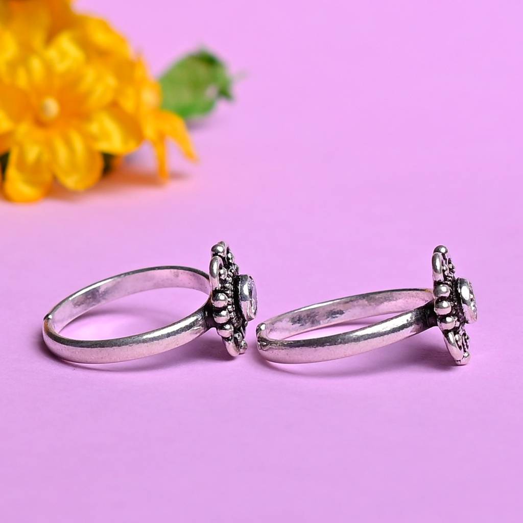 Oxidised 92.5 Silver  Starburst Ring : SKU1054