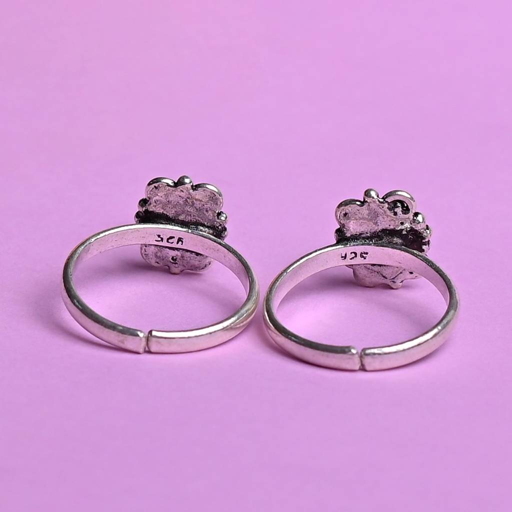 Oxidised 92.5 Silver  Starburst Ring : SKU1054