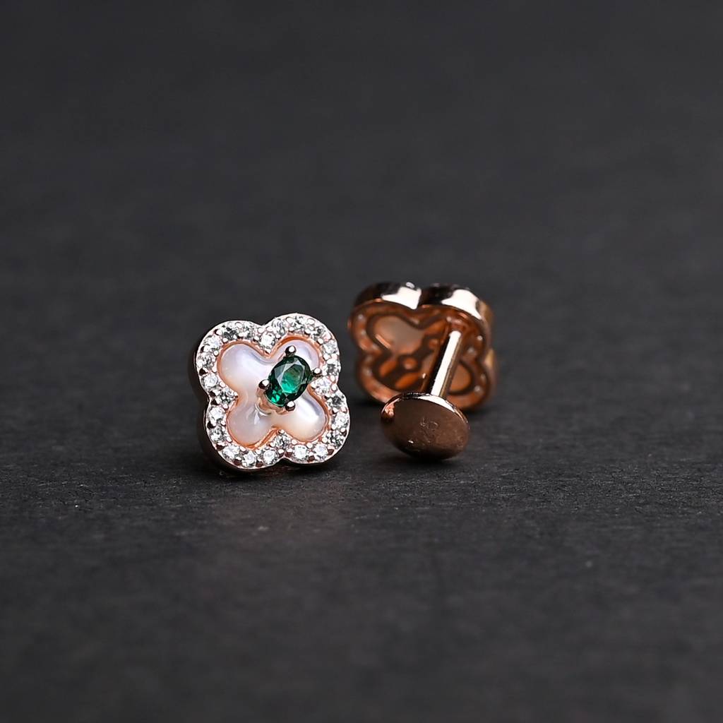 Clover Silver Studs : SKU1093