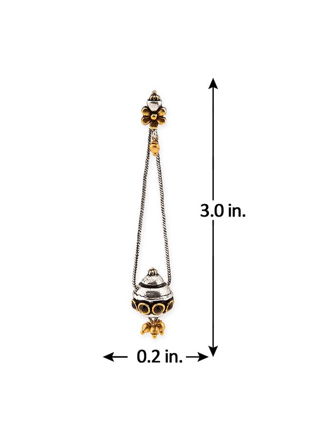 Gullak Ghungroo Drop Chain Dangler Earrings : 8905124137316
