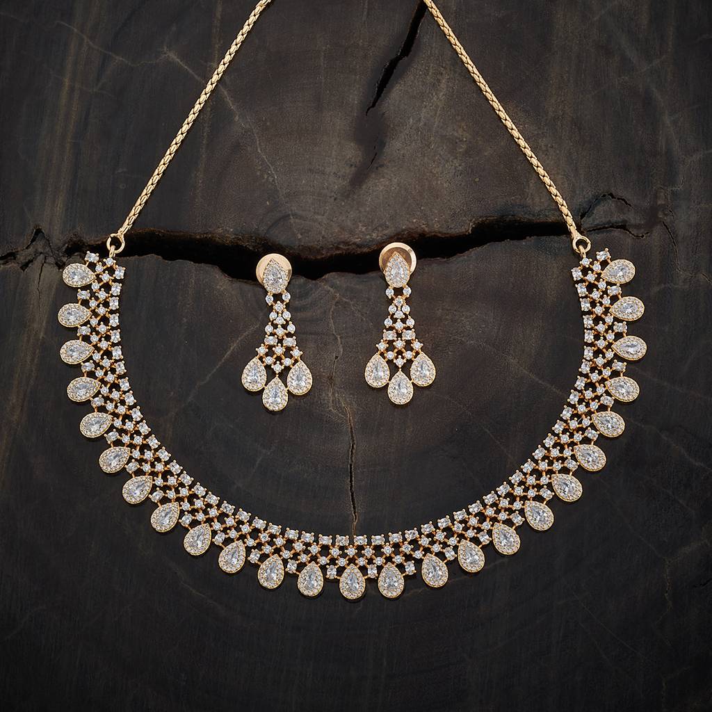 Kushal'S Fashion Jewellery Zircon Necklace -170163 : 416141