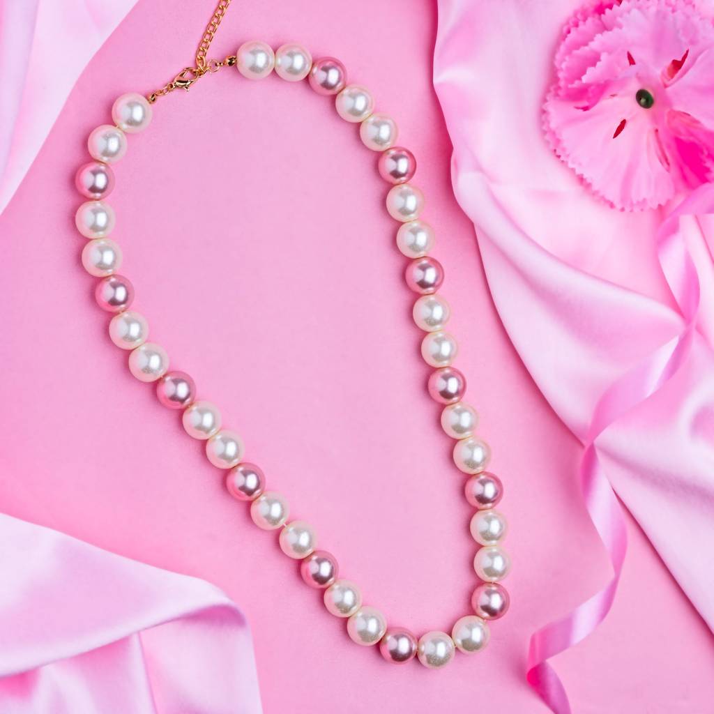 Estele Gold Plated Elegant Pearl Necklace For Women : 9624-NKNK