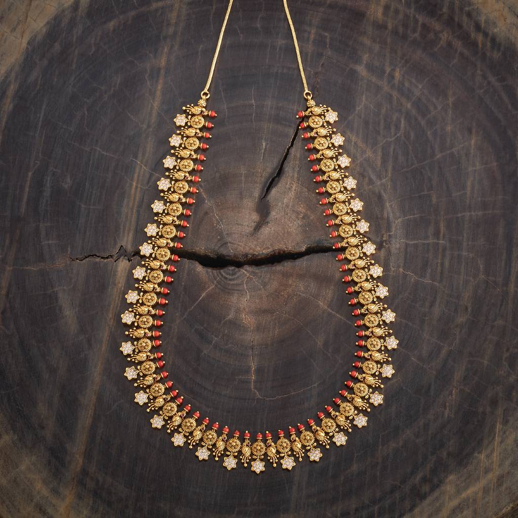 Kushal'S Fashion Jewellery Coral Gold-Plated Ethnic Antique Jewellery Set -181645 : 434118