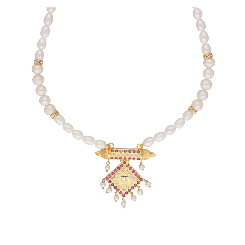 Yochana 1 Line Round Pearl Necklaces : JPFEB-22-222