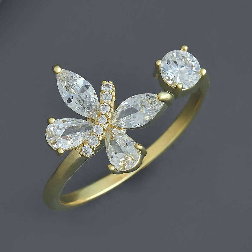 White Gold-Plated Party  Trendy Zircon Finger Ring-443731 : 443731