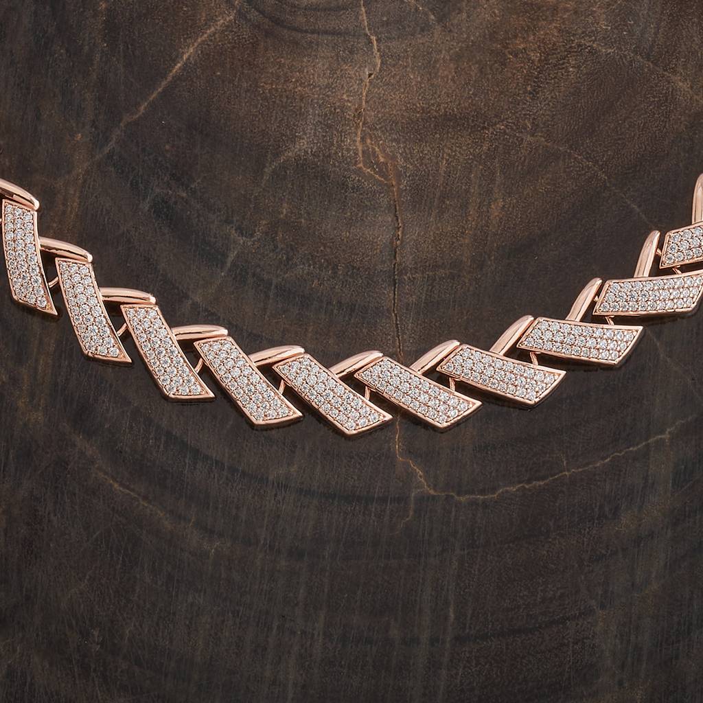 Kushal'S Fashion Jewellery -Plated Party Trendy Zircon Necklace And Earring Set -182301 : 435467