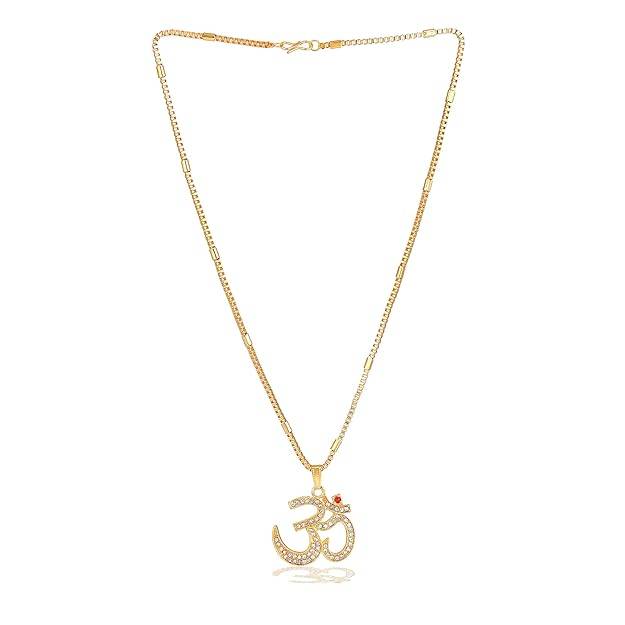 Gehena By Estele Fashion Jewelry Om Pendant Necklace For Men'S: Gold Plated Sacred Om Symbol Pendant Nec : OSAK024-IGWEPENDANT