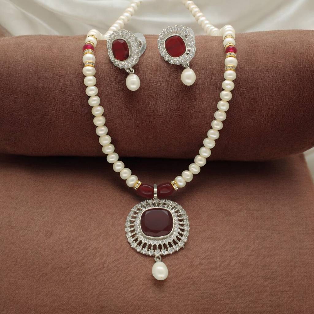 Starlit Splendor Pearl Necklace Set : JPSEP-24-016