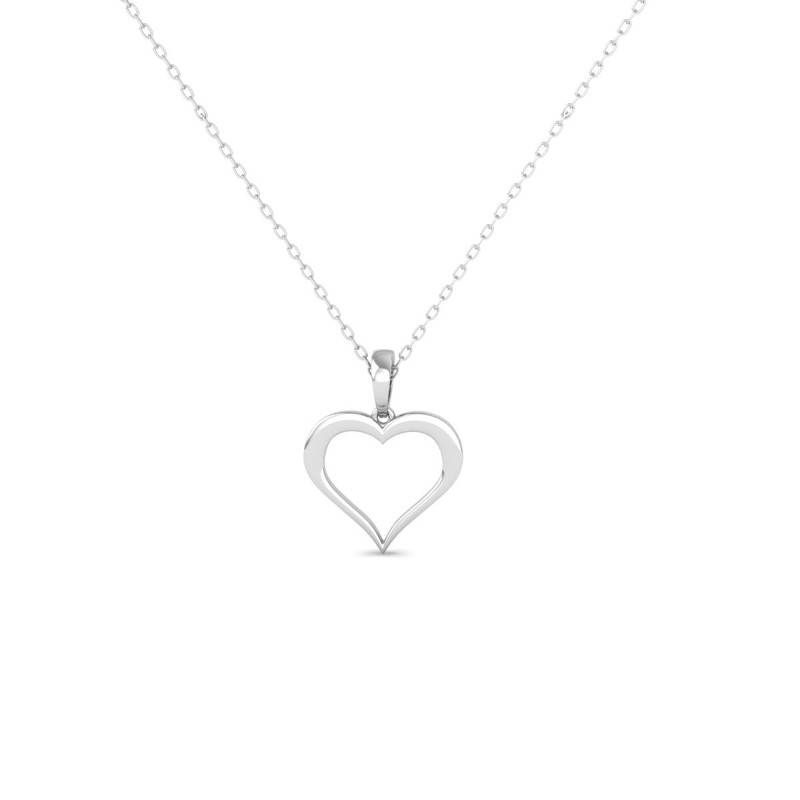 Open Heart Dainty Necklace In 14K Gold Plated : TGDP-290-Y