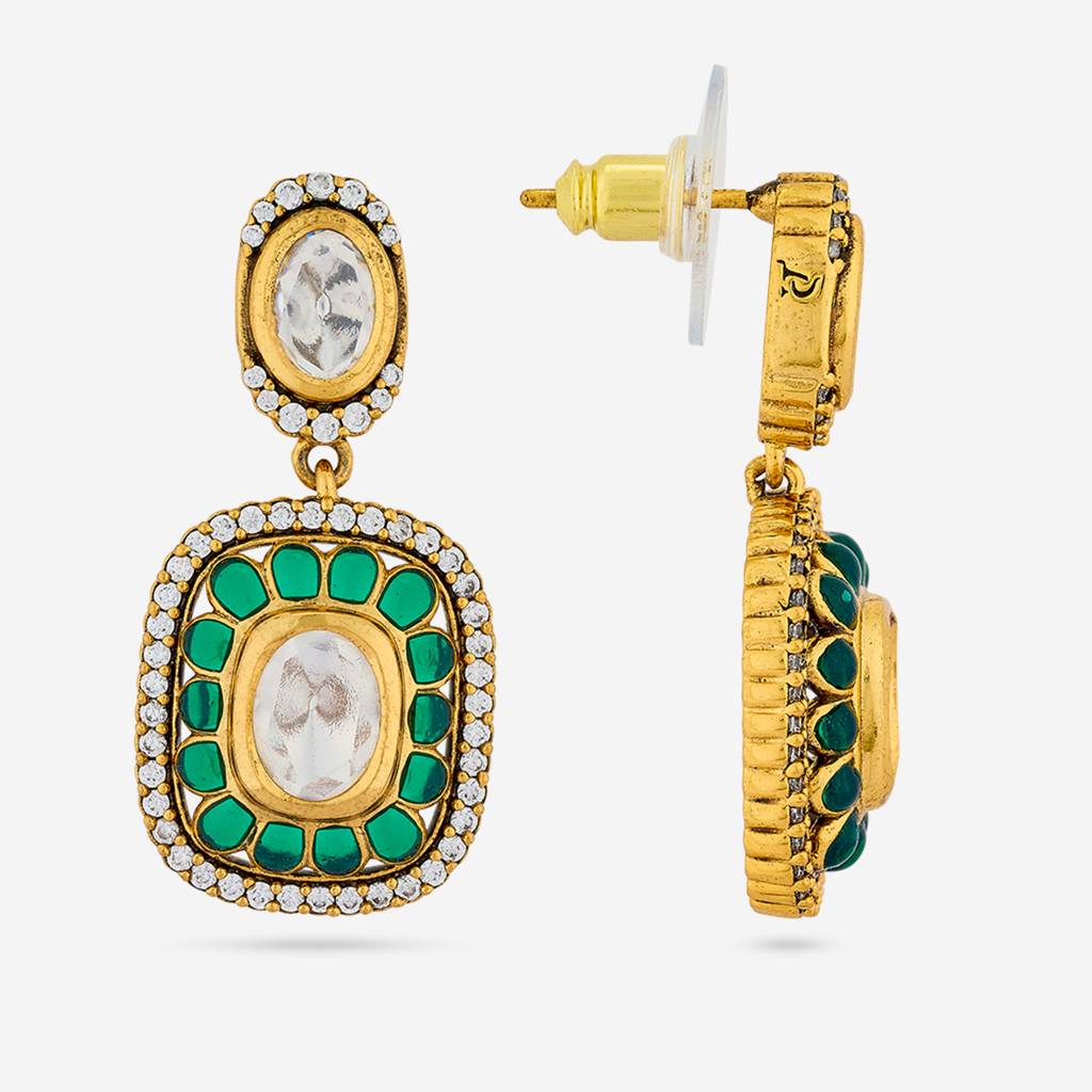 Victorian Plated Ethnic Kundan Drops -189236 : 449726
