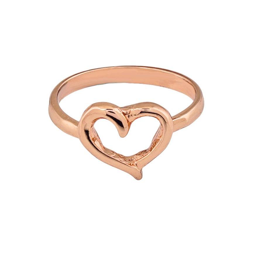 Estele Rosegold Plated Heart Shaped Finger Ring For Women : 130-RGRING