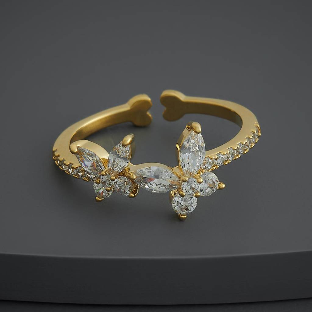 Kushal'S Fashion Jewellery White Gold-Plated Party Trendy Zircon Finger Ring-186891 : 445472