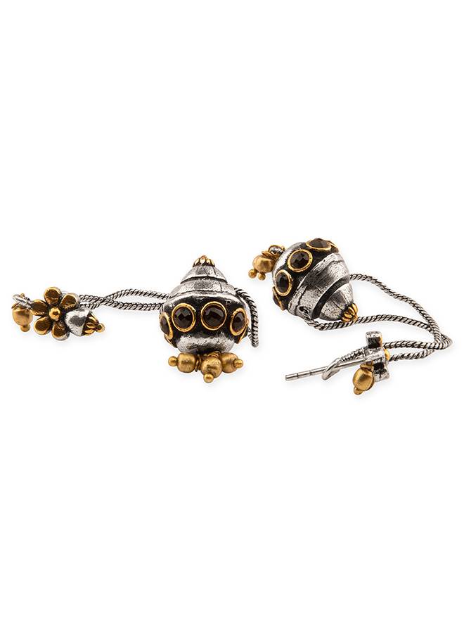 Gullak Ghungroo Drop Chain Dangler Earrings : 8905124137316