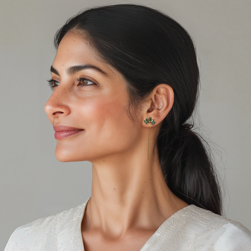 Harmony Threader Earrings-18K Gold Vermeil Sterling Silver : TSER-HAR-18G-29016