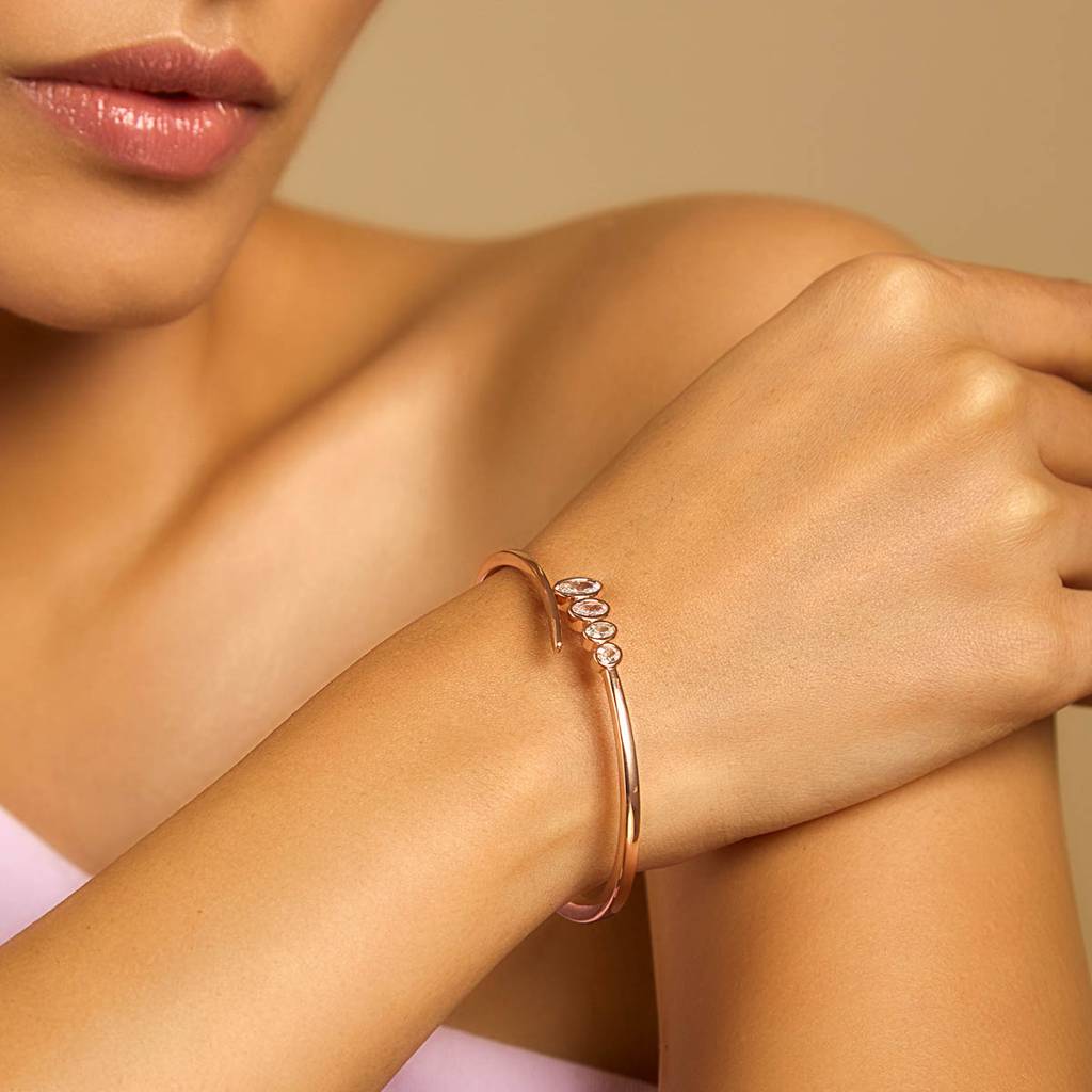 Kushal'S Fashion Jewellery White Plated Party Wear Zircon Kada-174662 : 418802