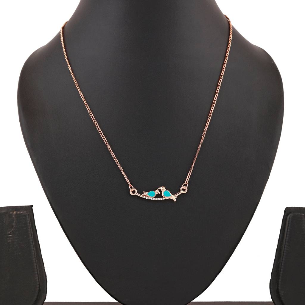 Estele Rosegold Plated Love Bird Designer Pendant For Women : 914-RGPENDANT