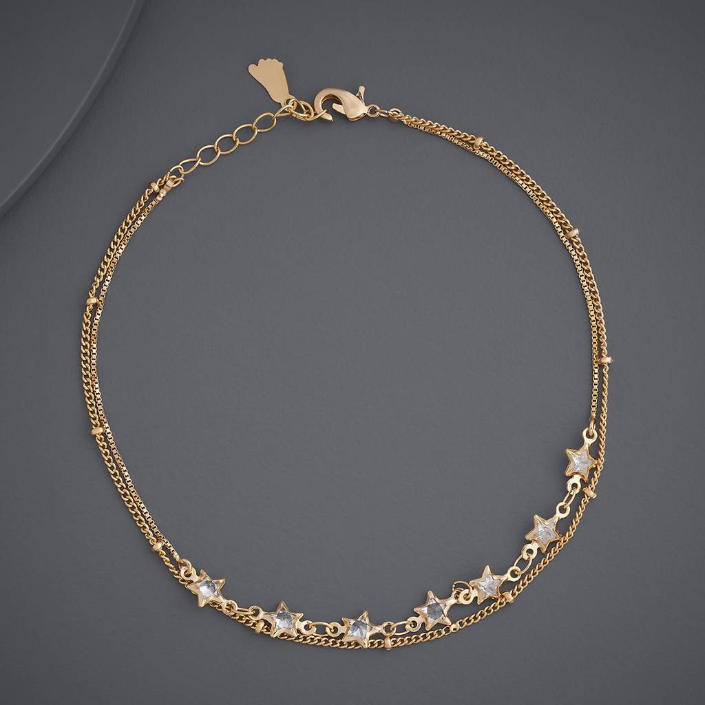 Kushal'S Fashion Jewellery White Gold-Plated Party Zircon Trendy Payal -185038 : 441688