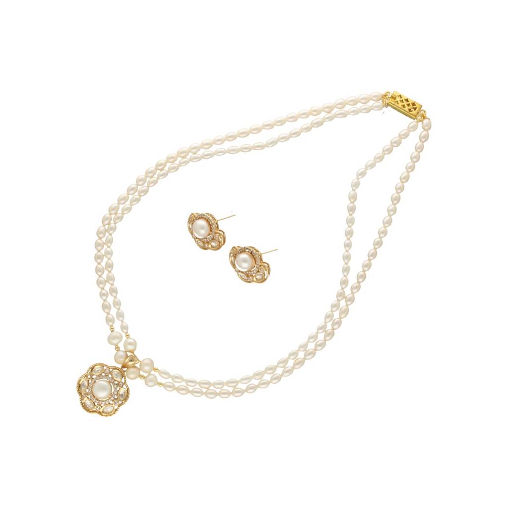 Lekha 2 Lines Pearl Necklace : JPSEP-23-092