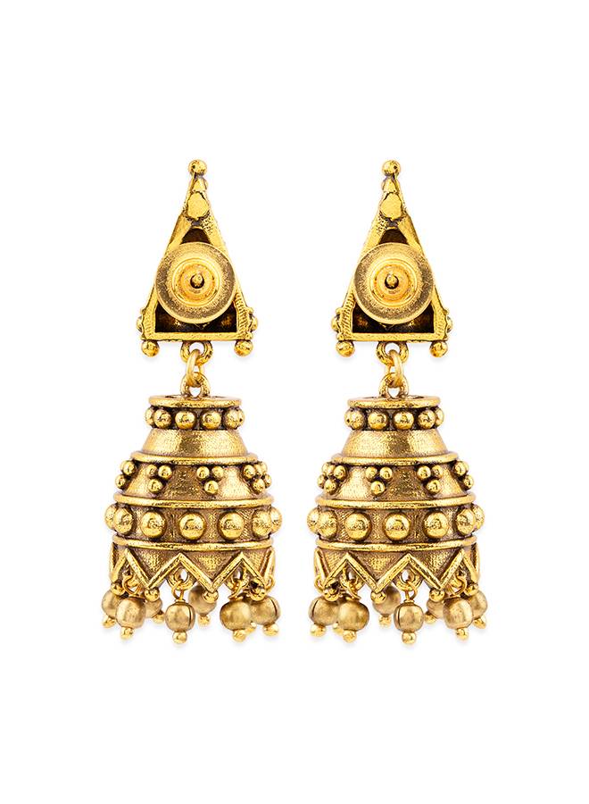 Rava Ball Gungroo Drop Jhumka Earrings : 8905124135572