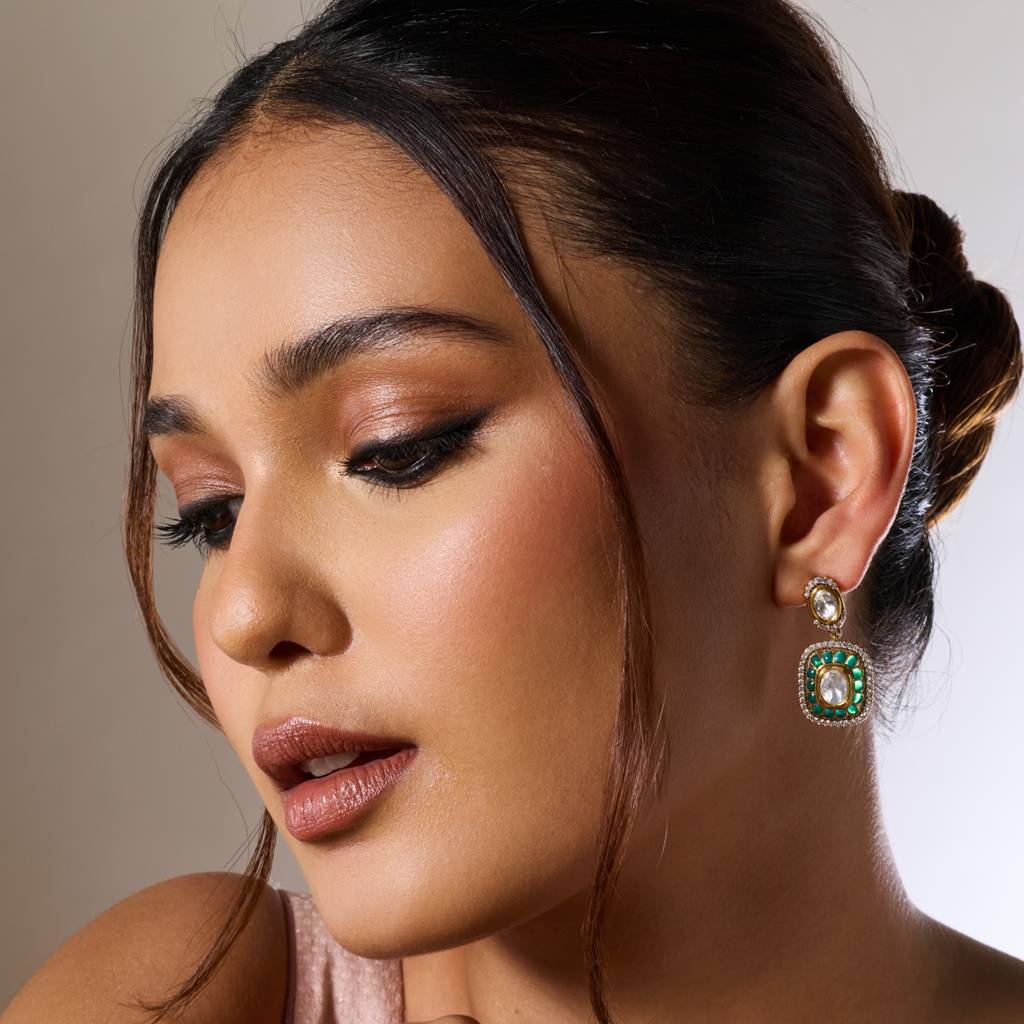 Victorian Plated Ethnic Kundan Drops -189236 : 449726