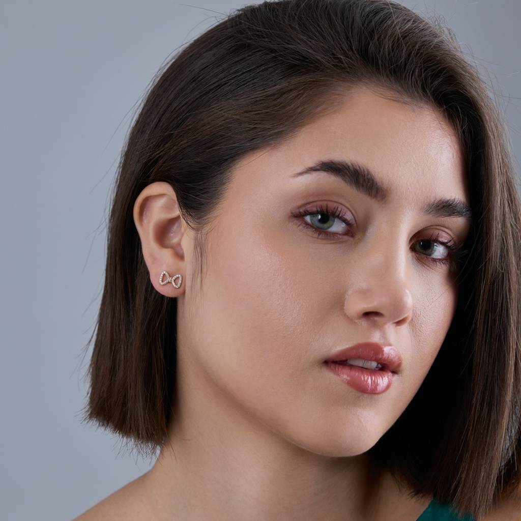 Kushal'S Fashion Jewellery Plated Zircon 92.5 Sterling Silver Studs-183229 : 437594