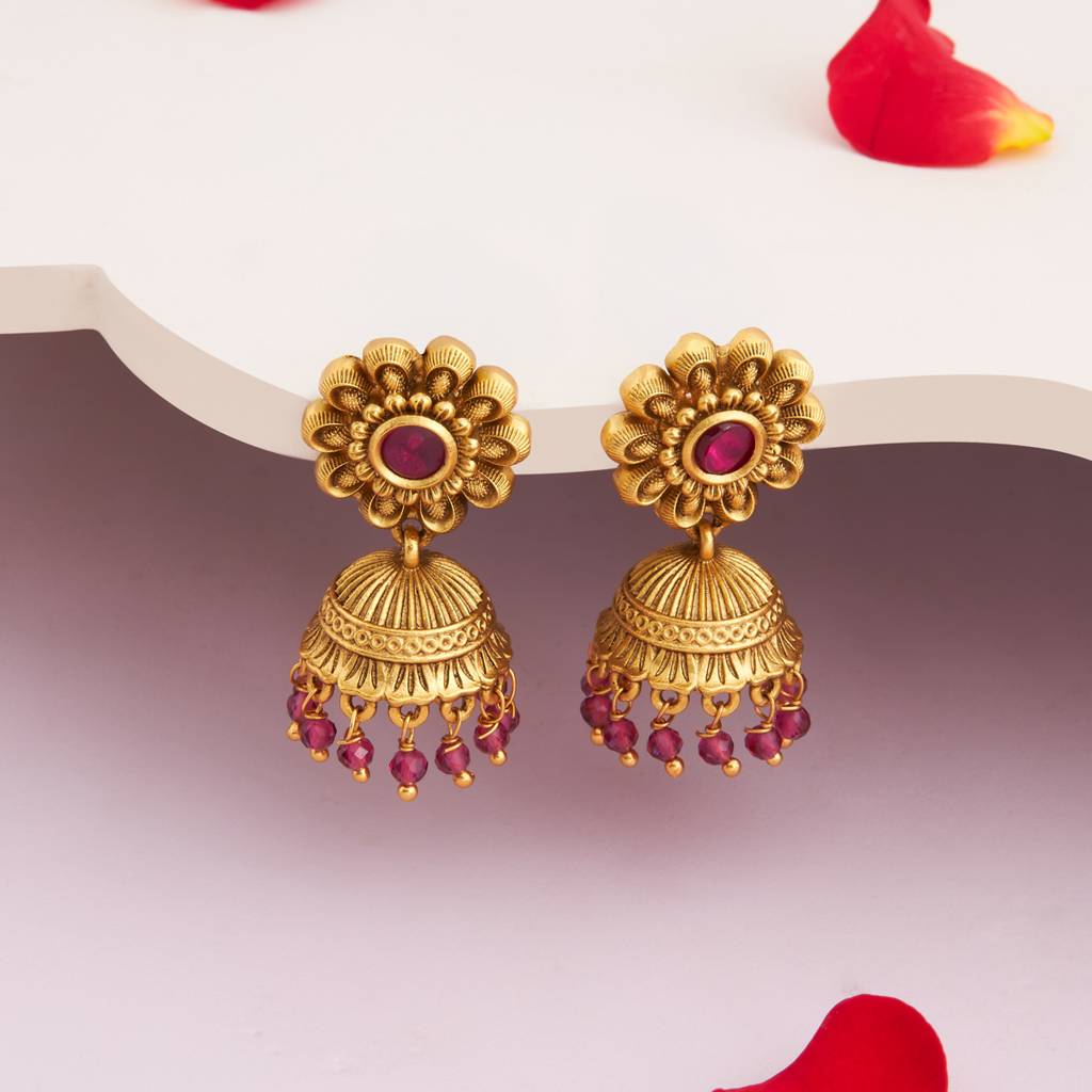 Kushal'S Fashion Jewellery Plated Ethnic Antique Jhumkas-185442 : 442467
