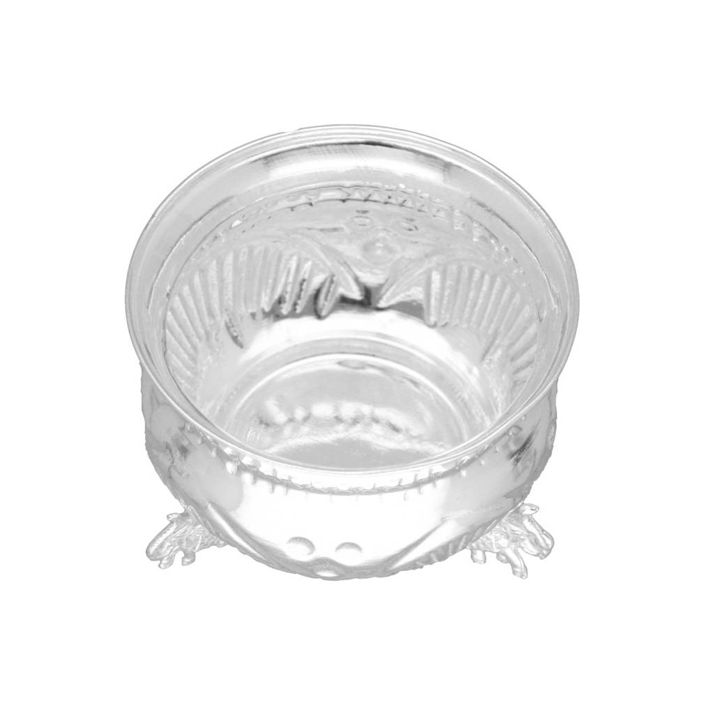 80% Purity-10 Grams Silver Kumkum Holder With Elephants Legs : JPAUG-25-111