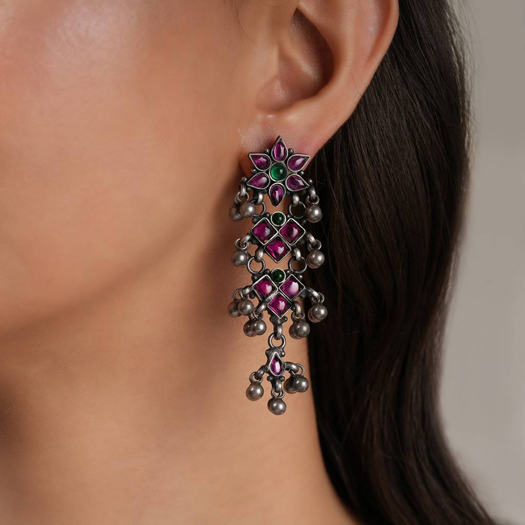 Kemp Stone Silver Earrings : SSE855