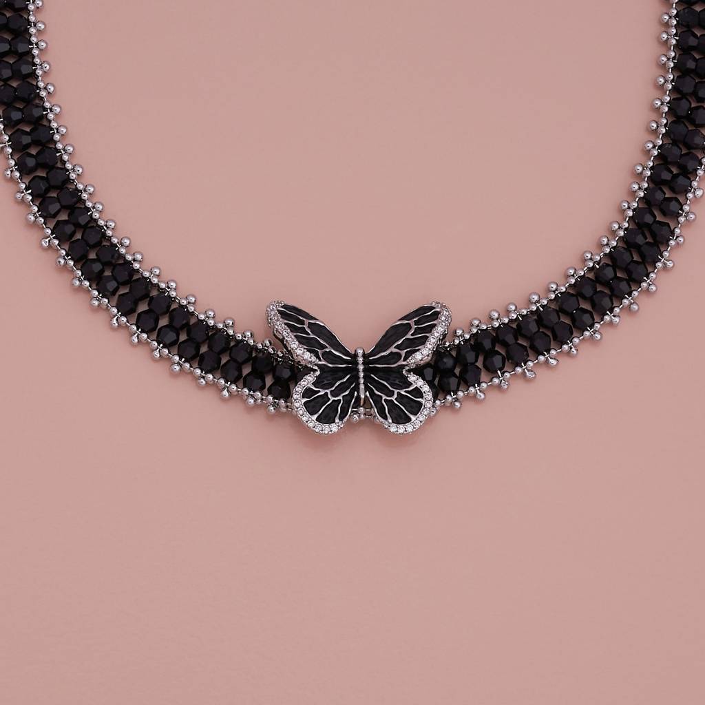 Kushal'S Fashion Jewellery Black-Plated Party Trendy Zircon Necklace-186967 : 445583