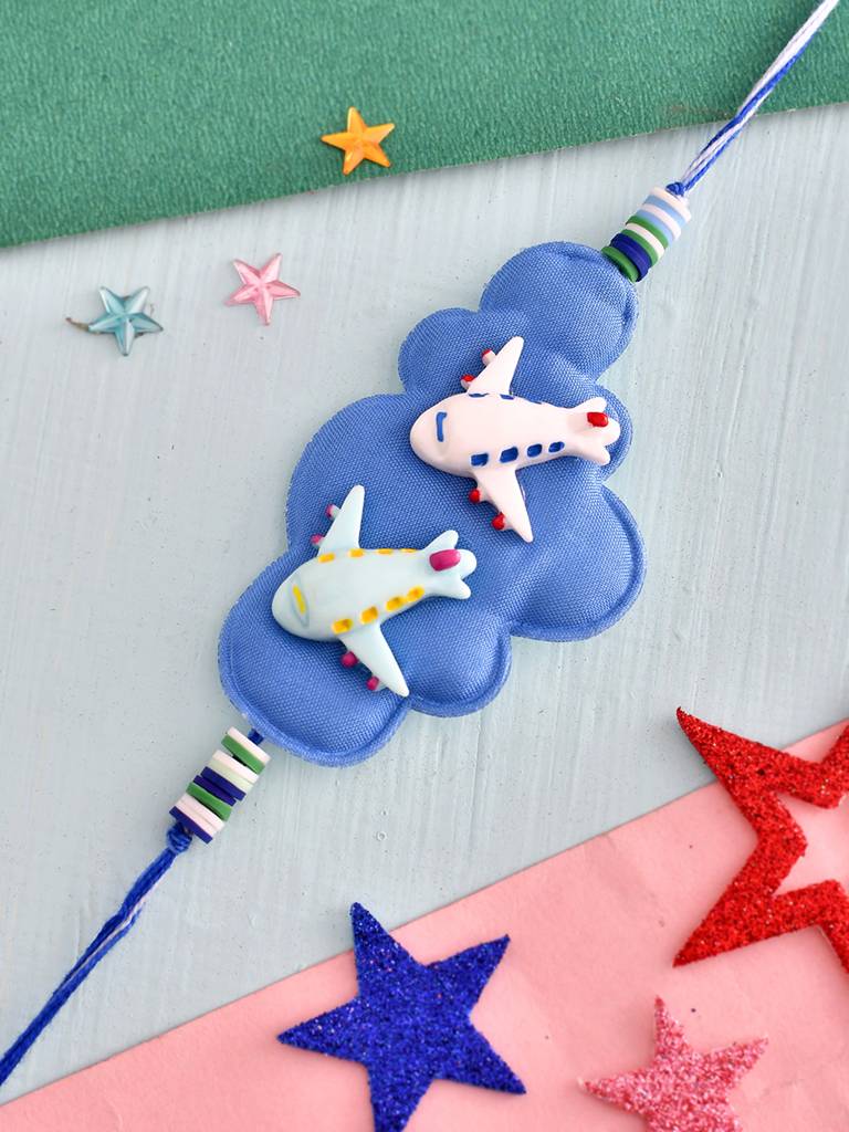Eternz Certified Jewellery - Voylla Airplanes Kids Thread Rakhi For Kids