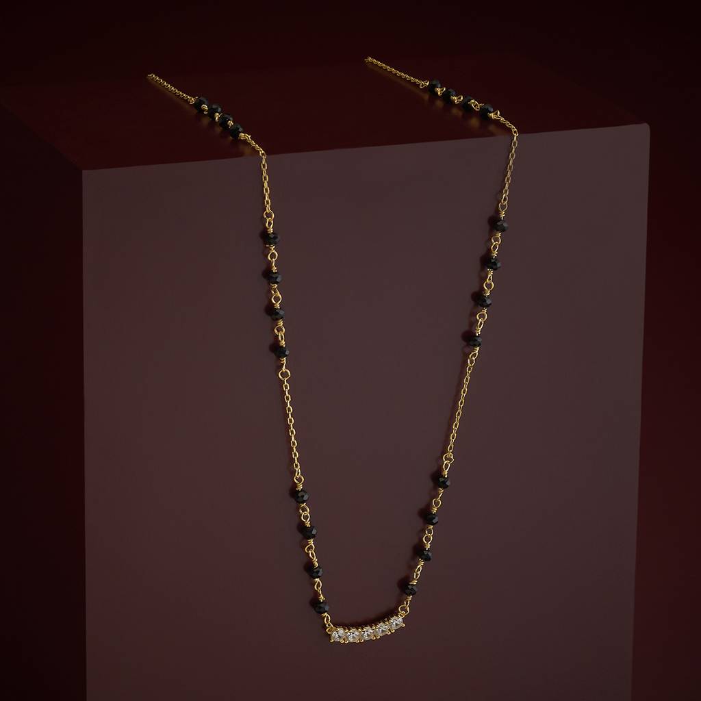 Kushal'S Fashion Jewellery White Gold-Plated Office Wear Silver Mangalsutra : 437550