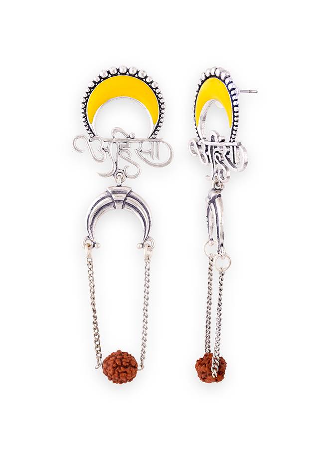 Aham Brahmasmi Ahinsa Drop Earrings : 8905124111903