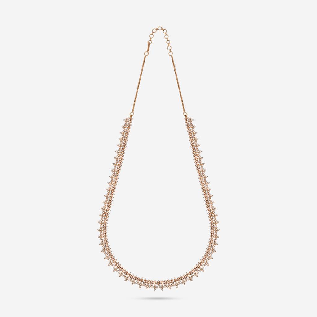 Kushal'S Fashion Jewellery White Gold-Plated Party Zircon Trendy Necklace  -186549 : 444812