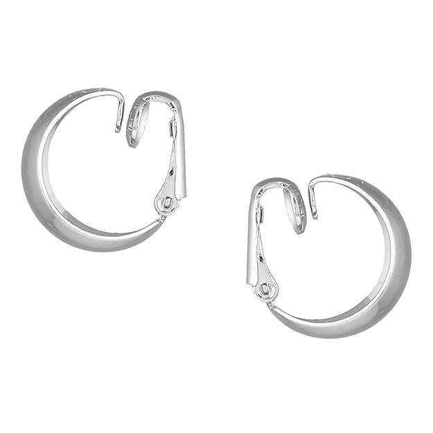 Estele Rhodium Plated Latest Stylish Metallic Hoop Earrings For Women & Girls : 800704-IRER
