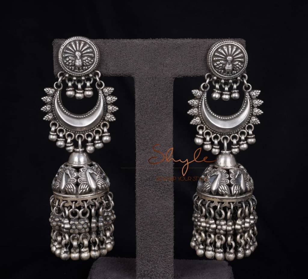 Tattva Intricate Peacock Ghughri Jhumka : SE5236-1-1-2-1-1-1-1