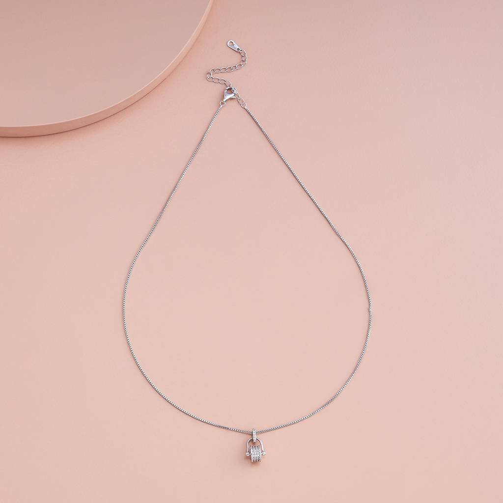 Kushal'S Fashion Jewellery White Rhodium-Plated Party Zircon Trendy Pendants-185053 : 441714