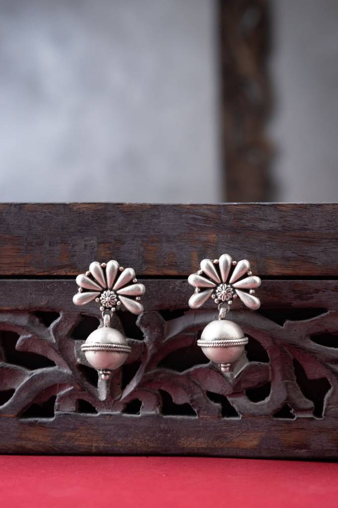 Adya Petal Embossed Ball Drop Versatile Earring : SE20777