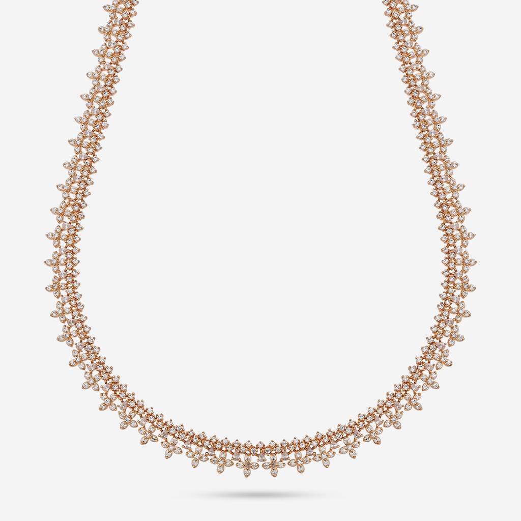 Kushal'S Fashion Jewellery White Gold-Plated Party Zircon Trendy Necklace  -186549 : 444812