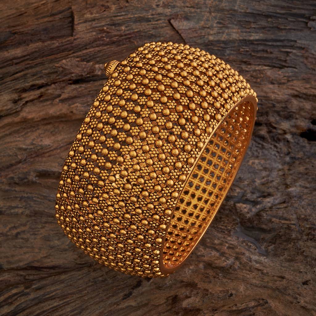 Kushal'S Fashion Jewellery Gold Gold-Plated Ethnic Antique Bangle-167504 : 405905