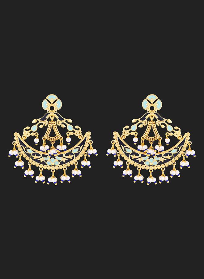 Tahira Royal Black Crescent Danglers : 8905124055054