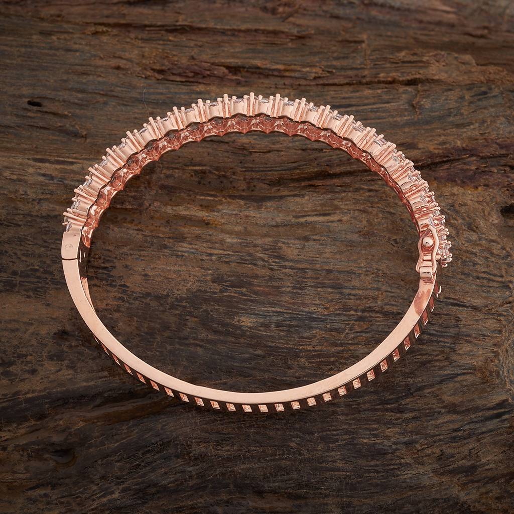 Kushal'S Fashion Jewellery Rose Gold-Plated Cubic Zirconia Studded Bangle : 410156