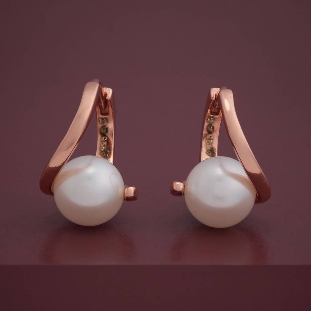 Kushal'S Fashion Jewellery Pearl Plated Party 92.5 Sterling Silver Hoop Balis-183103 : 437209