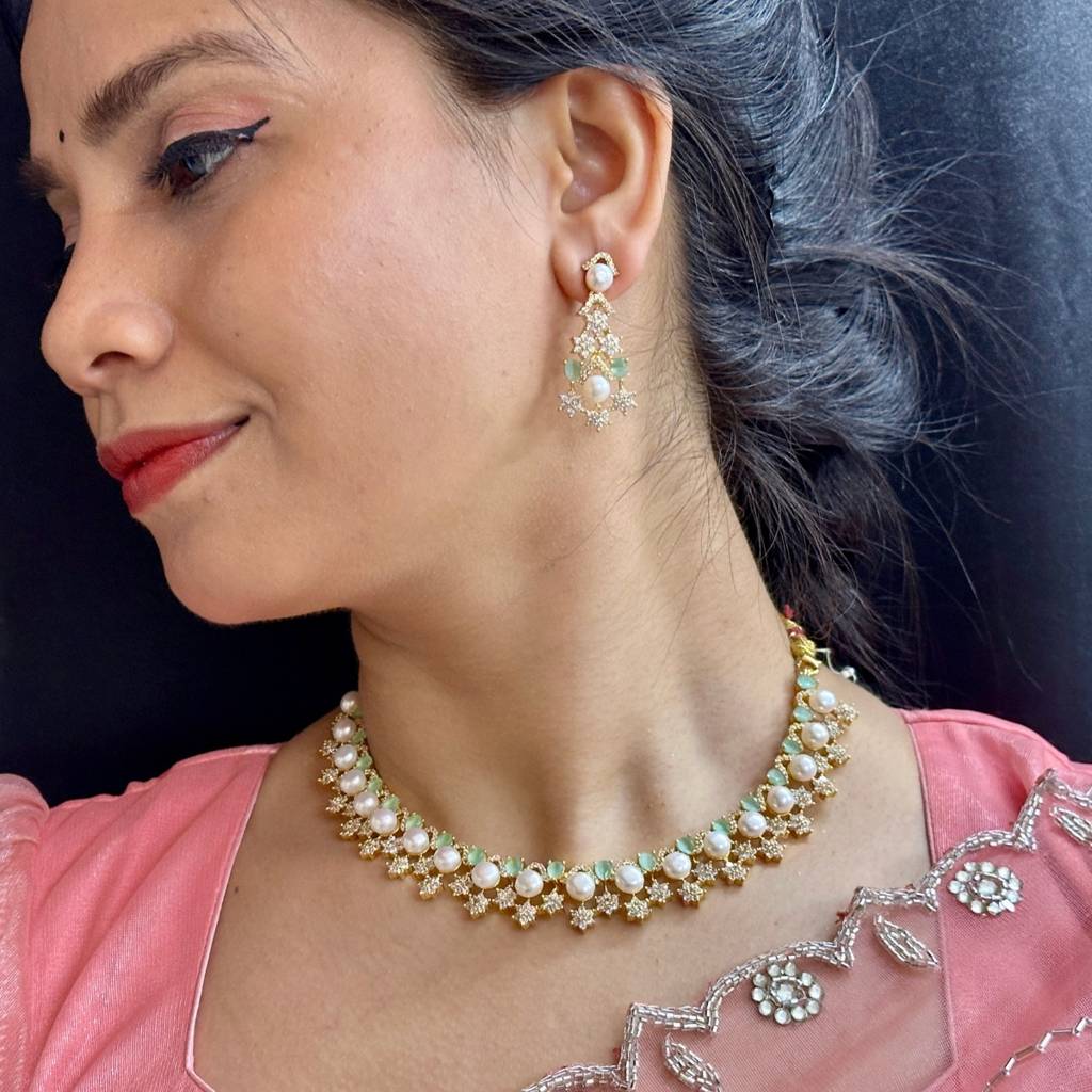 Royal Grandeur Pearl Necklace Set : JPJUN-25-005