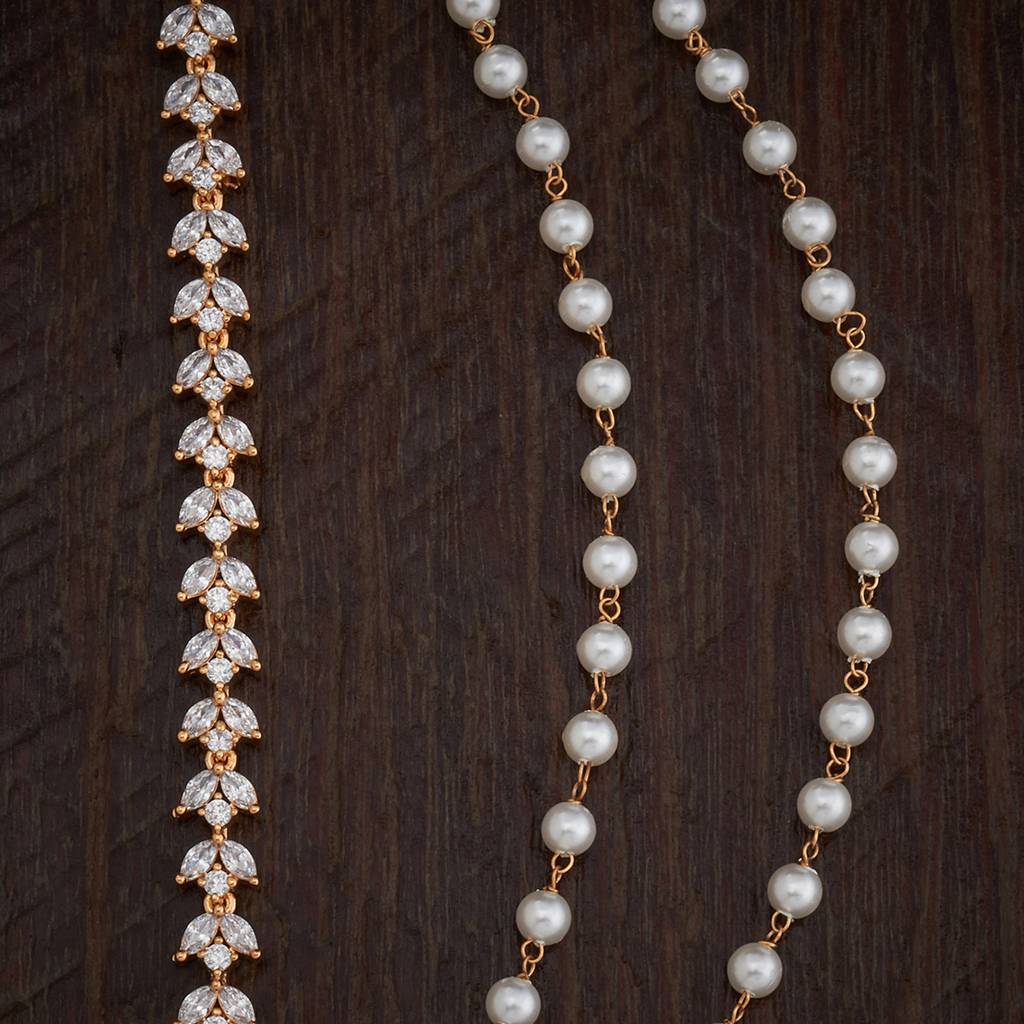 Kushal'S Fashion Jewellery White Gold-Plated Party Zircon Matil -399872 : 399872