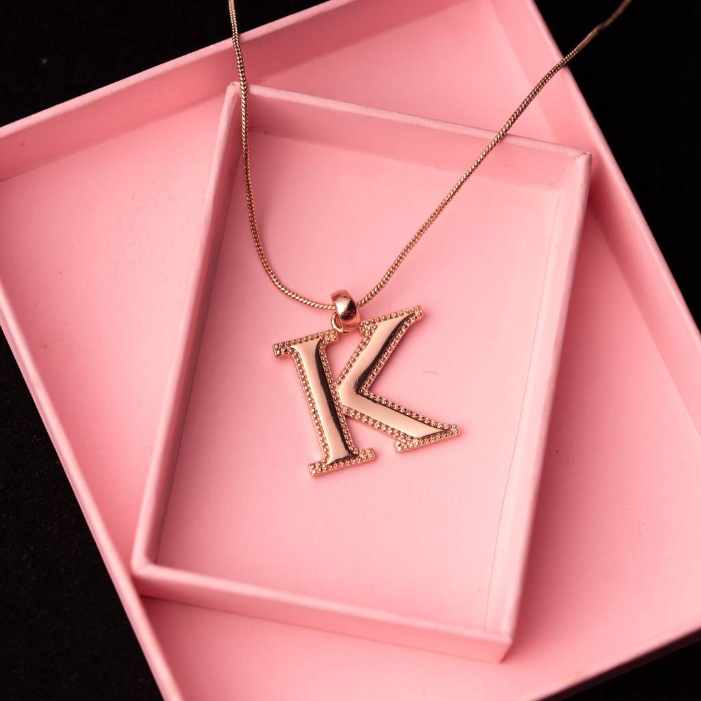 Estele Rosegold Plated K Letter Charm Pendant For Women : 1009-KPENDANT