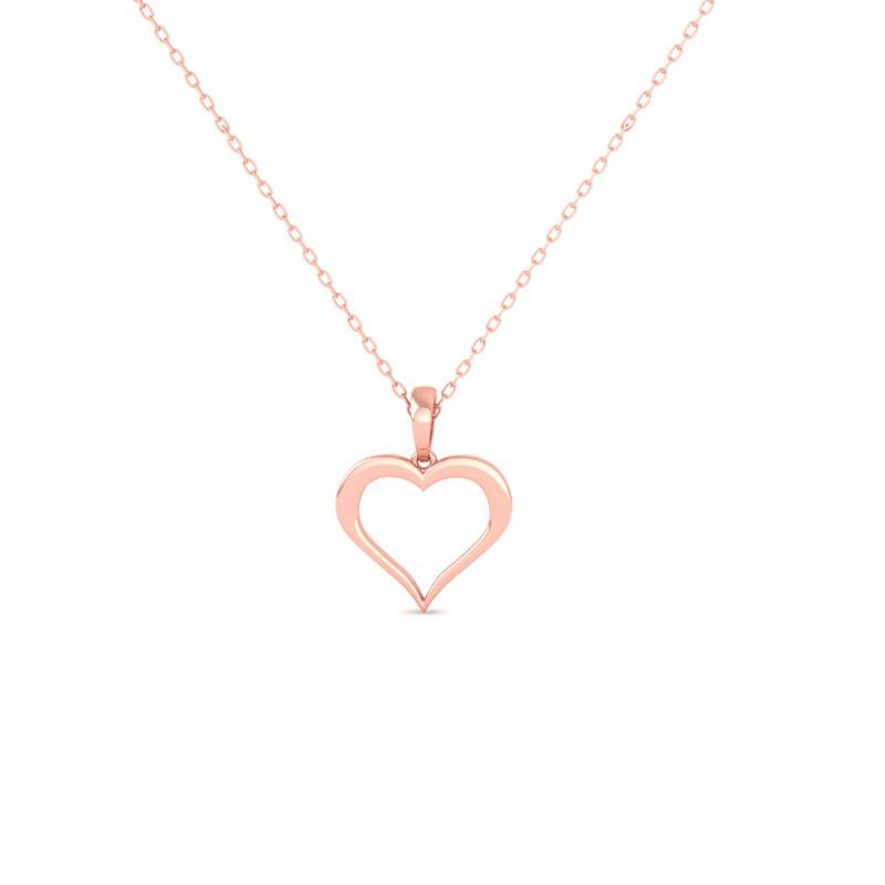 Open Heart Dainty Necklace In 14K Gold Plated : TGDP-290-Y